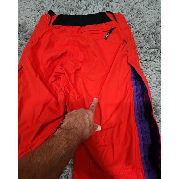 Vtg Patagonia Snow Pants Mens 36X33* Red Full Side Zip Ski Insulated Suspenders - Picture 4 of 16